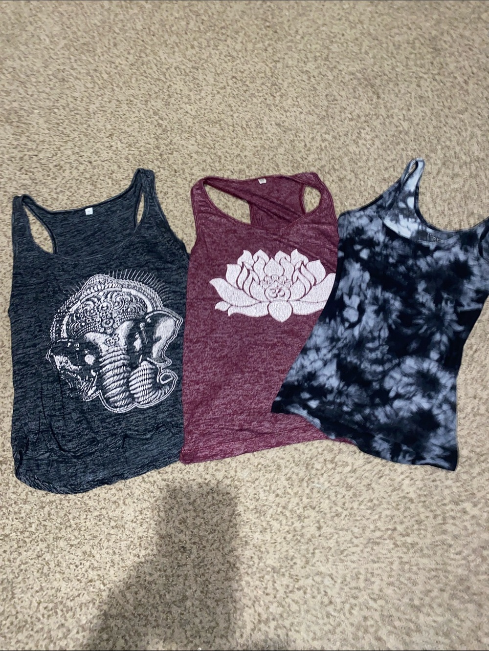 Women’s Racerback Tank Top - Burgundy Lotus Graphic